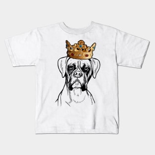 Boxer Dog King Queen Wearing Crown Kids T-Shirt